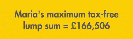 Maria's maximum tax free lump sum = £166,506