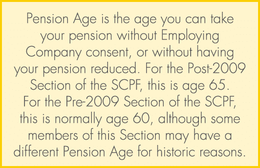 Pension Age is the age you can take your pension without Employing Company consent, or without having your pension re...